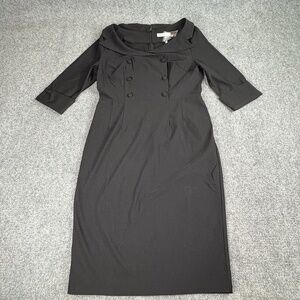 Muxxn Boutique‎ Pencil Dress Womens XL Black Retro Pinup Double Breasted Elegant